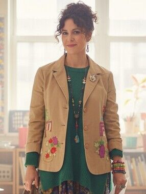 Hearts of Palm 10 Whimsical Teachercore Eclectic Artsy Embroidered Blazer